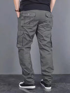 Men's Straight-Leg Cargo Trousers in Black