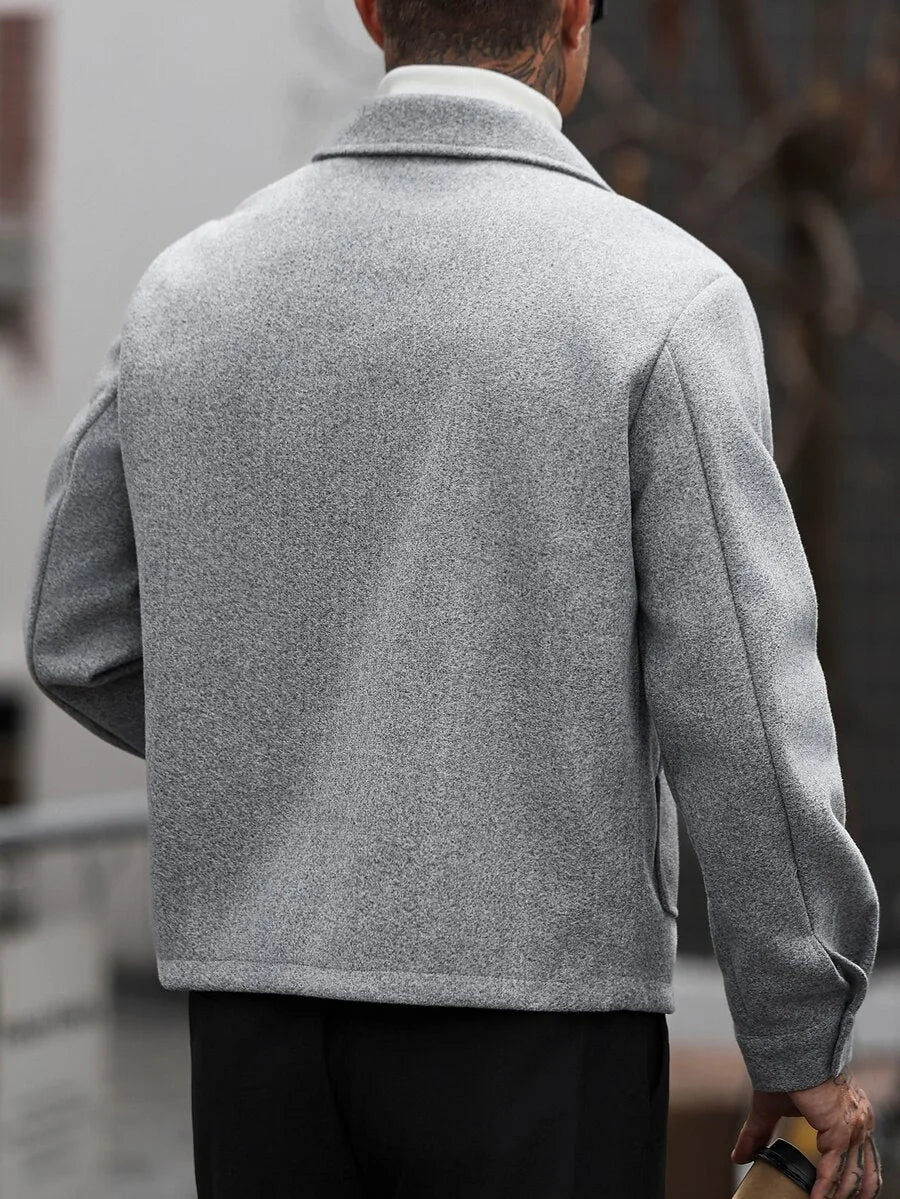 Men's Bomber Jacket with Collared Neckline