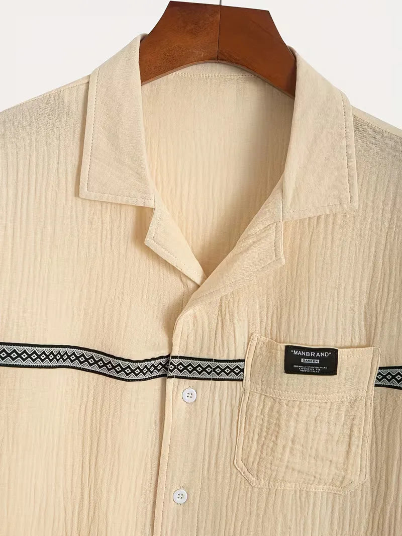Men's V-Neck Shirt and Shorts Set