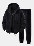 Men's Zip-Up Teddy Fleece Tracksuit – Warm Relaxed Set