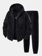 Men's Zip-Up Teddy Fleece Tracksuit – Warm Relaxed Set