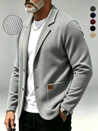 Men's Blazer with Knitted Texture