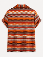 Men's Printed Cuban Shirt and linen-look Blend Trousers