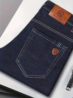 Men's Straight-Leg Jeans with Contrast Stitching