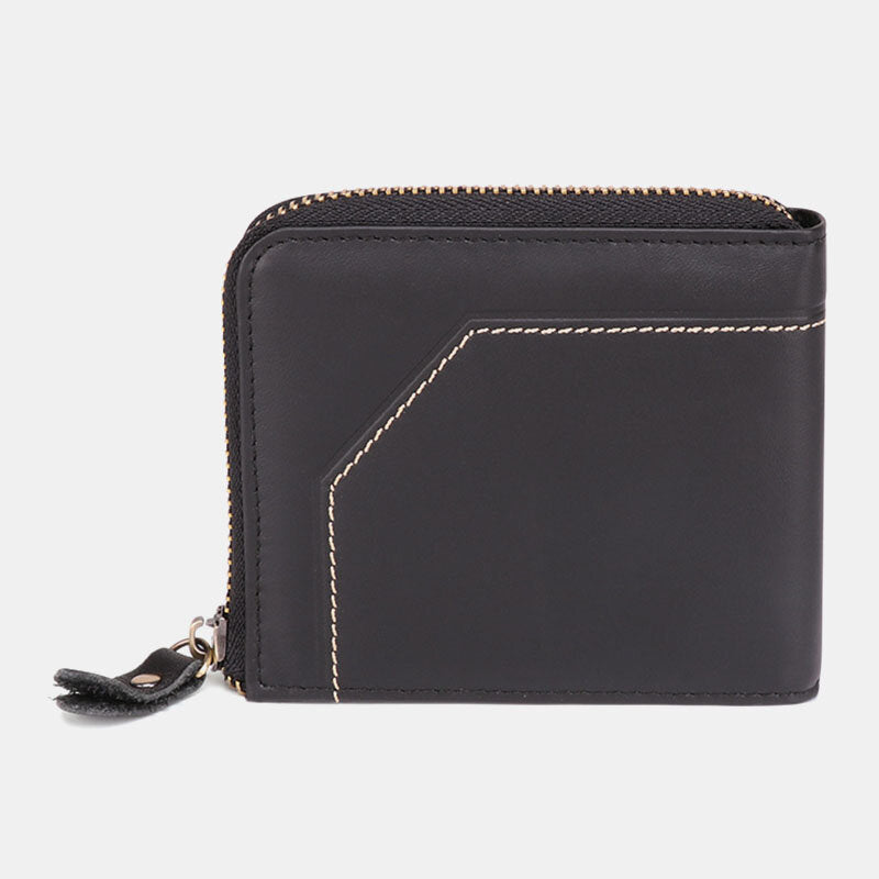 Men's leather-look RFID Wallet – Vintage Zip-Around Bifold