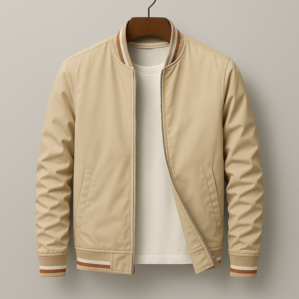 Men's Classic Bomber Jacket – Ribbed Trims
