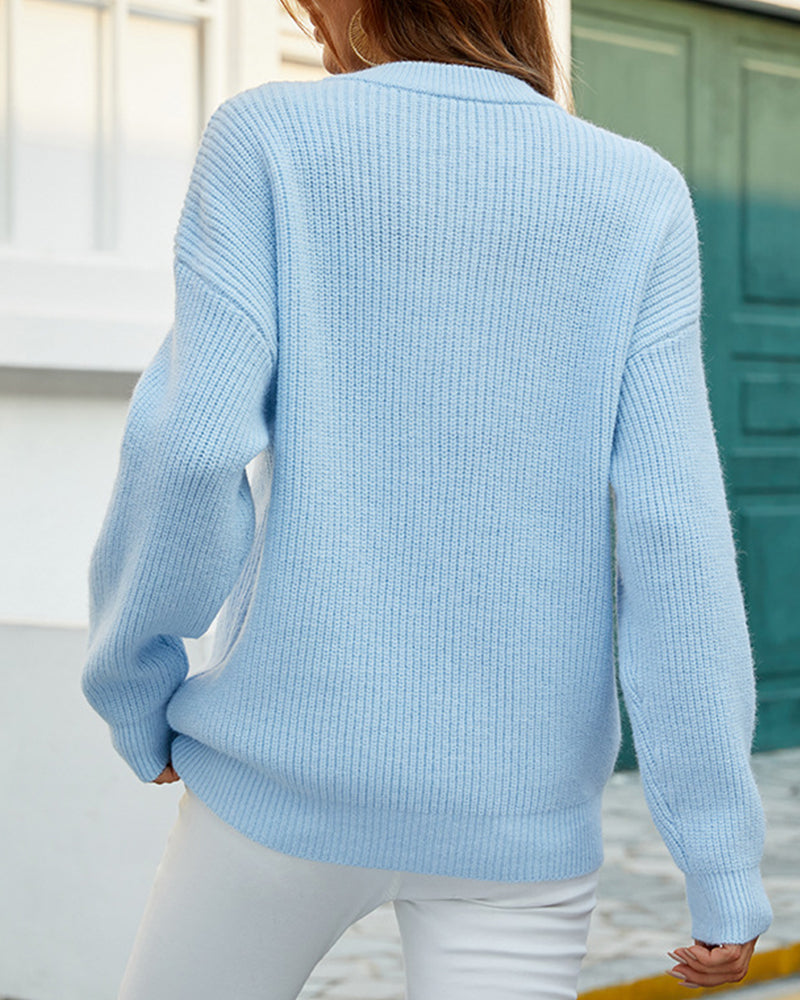 Women's Crew-neck Jumper with round neck – Pink