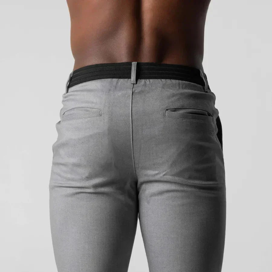 Men's Slim Fit Chino Trousers with Tapered Legs