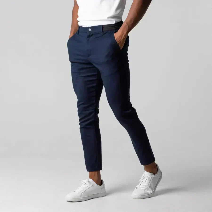 Men's Slim Fit Chino Trousers with Tapered Legs