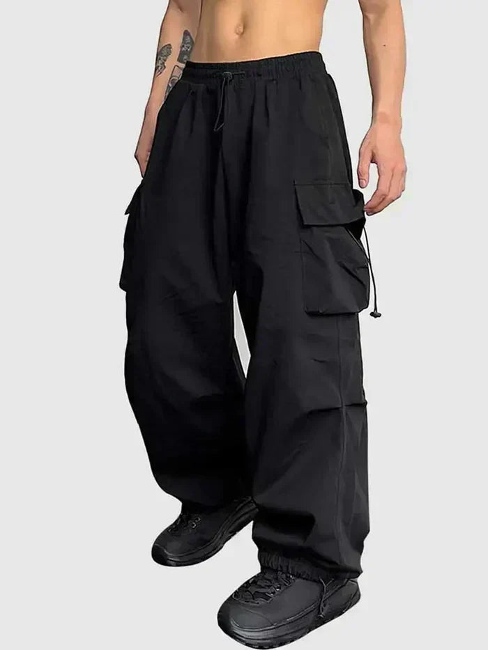 Men's Wide Leg Cargo Trousers – Baggy Streetwear Pants