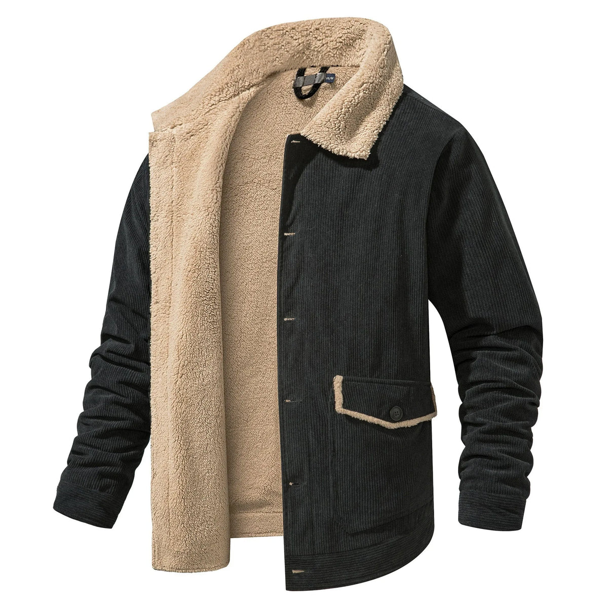 Men's Parka with Shearling-style Collar