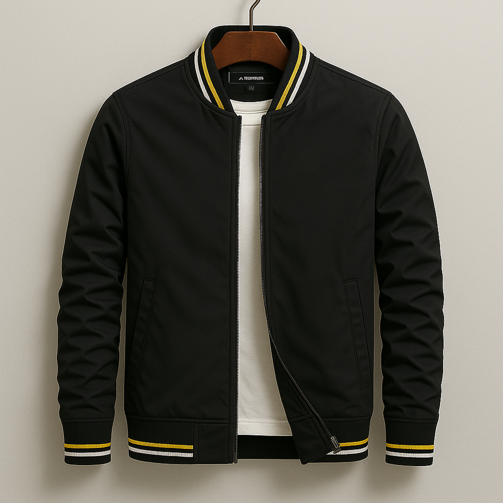 Men's Classic Bomber Jacket – Ribbed Trims