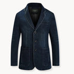 Men's Slim-Fit Denim Blazer – Notch-Lapel Jacket