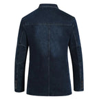 Men's Slim-Fit Denim Blazer – Notch-Lapel Jacket