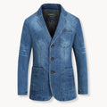Men's Slim-Fit Denim Blazer – Notch-Lapel Jacket