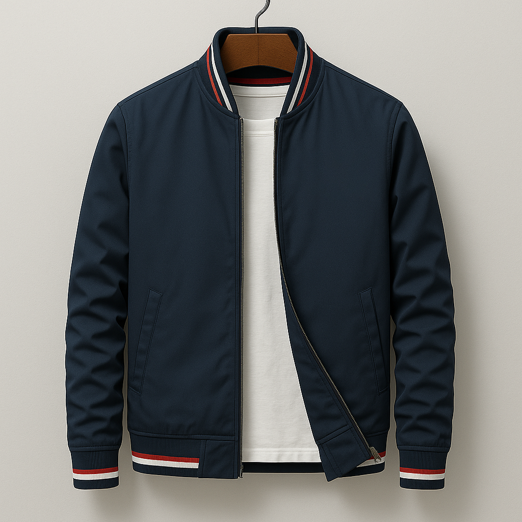 Men's Classic Bomber Jacket – Ribbed Trims