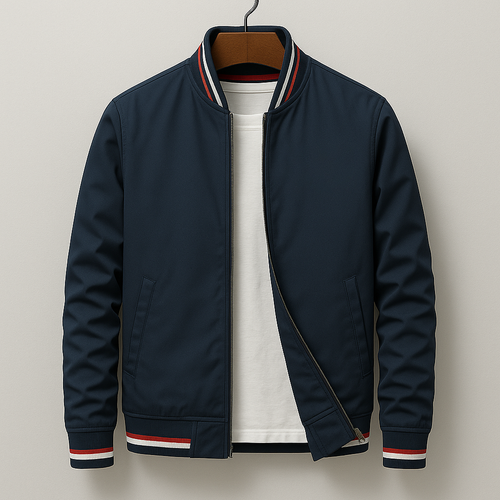Men's Classic Bomber Jacket – Ribbed Trims