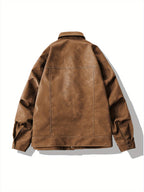 Men's Faux Leather Jacket in Biker Style