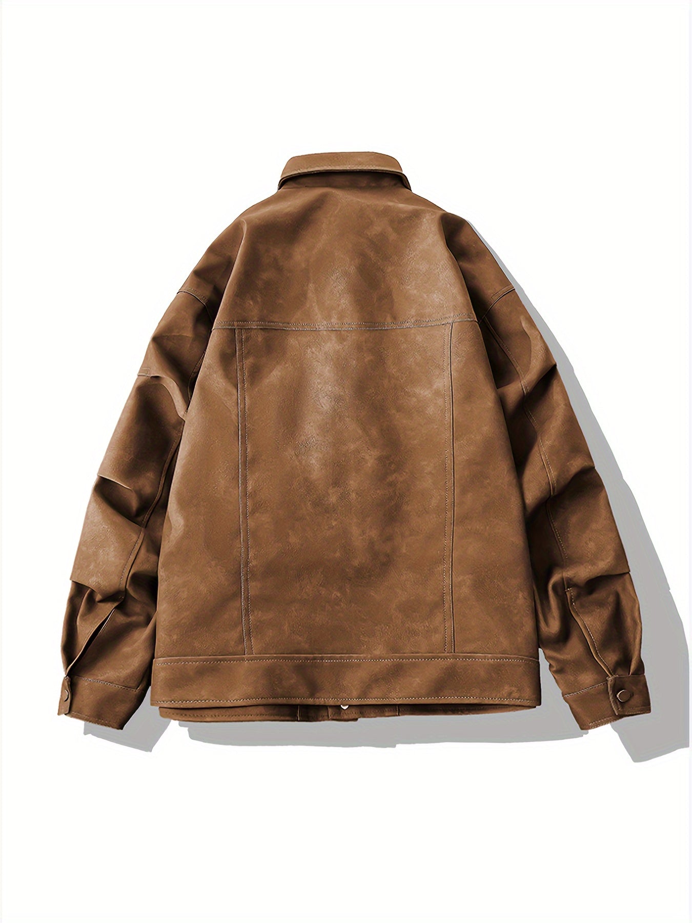 Men's Faux Leather Jacket in Biker Style