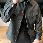 Men's Faux Leather Jacket in Biker Style