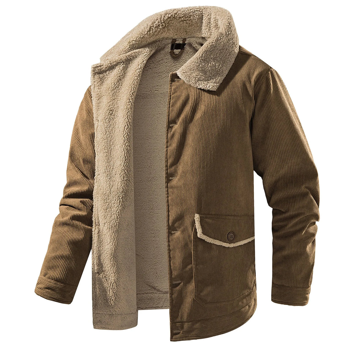 Men's Parka with Shearling-style Collar
