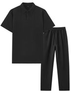 Men's Jacquard Polo and Trouser Lounge Set