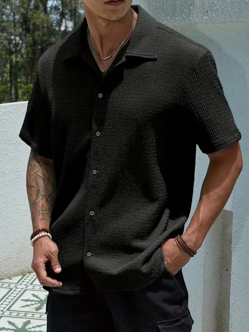 Men's Textured Short Sleeve Shirt