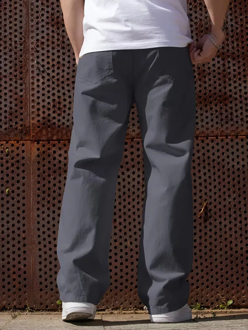 Men's Wide-Leg Trousers with Elasticated Waist