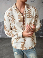 Men's Abstract Print Long Sleeve Shirt