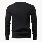Men's Ribbed Henley Knit Jumper – Button Neck