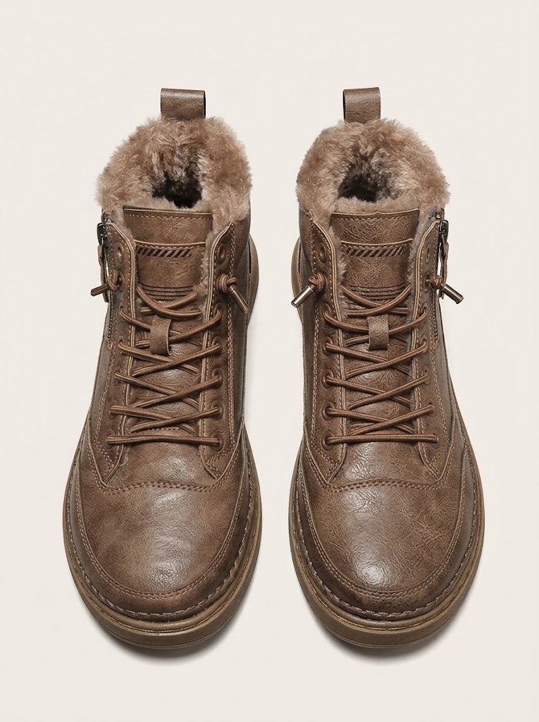 Men's faux fur-Lined leather-look Ankle Boots