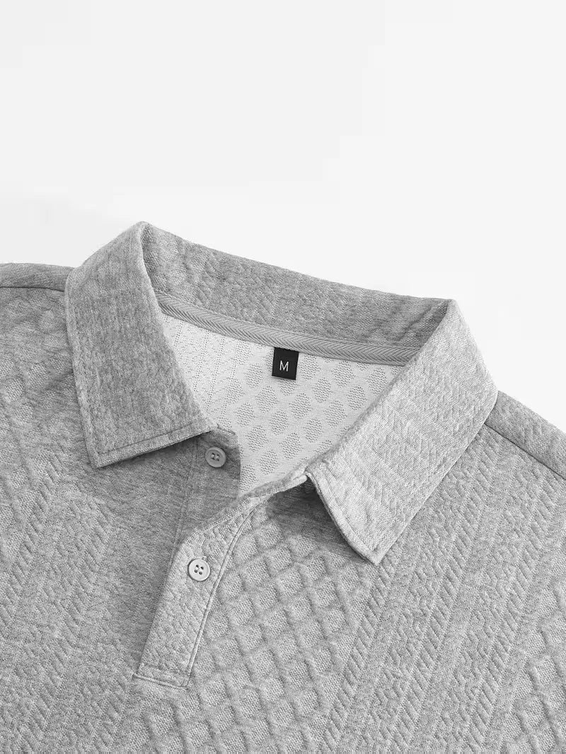 Men's Jacquard Polo and Trouser Lounge Set