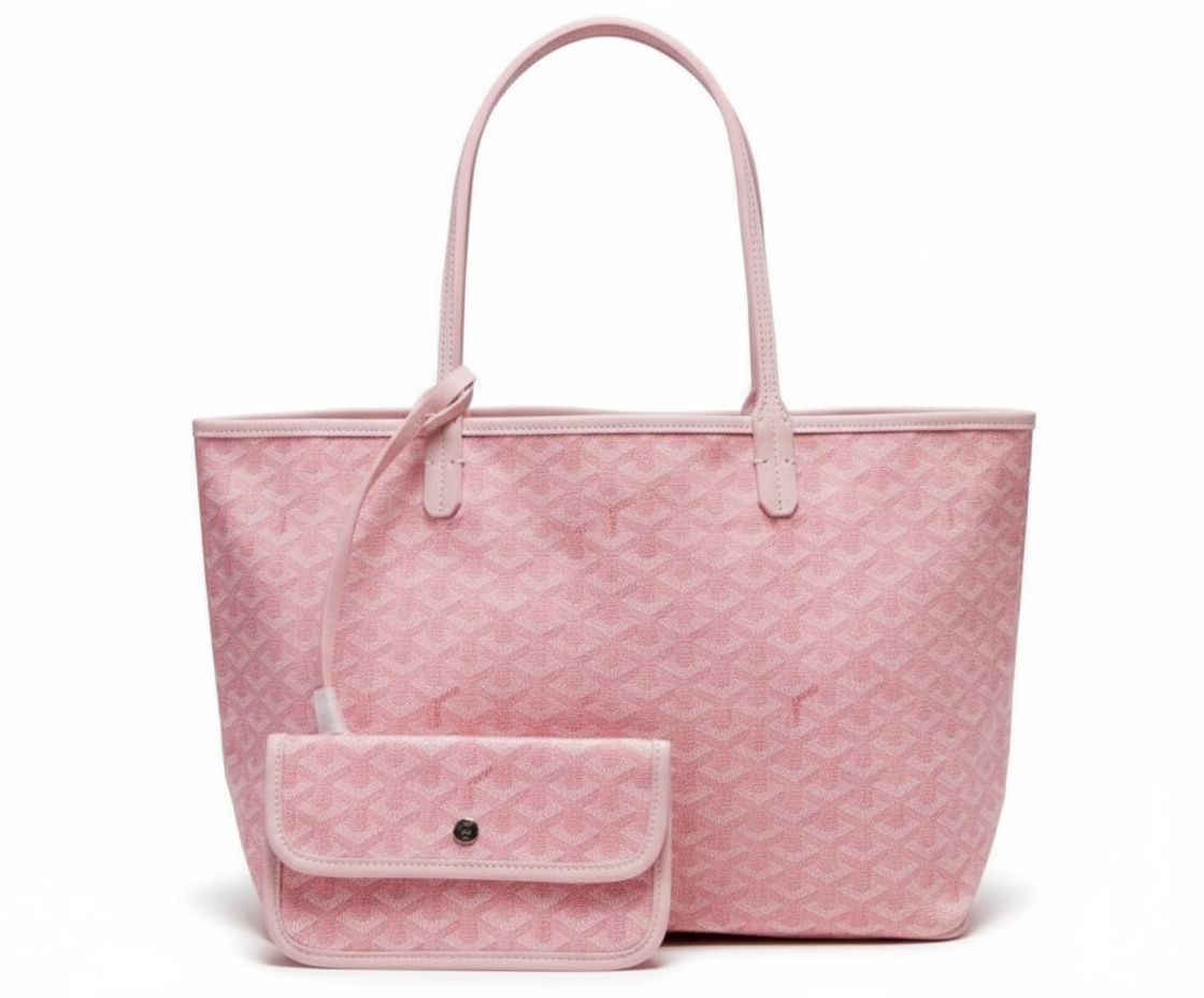 Women's Patterned Tote Bag with Matching Pouch - Large Shopper Bag