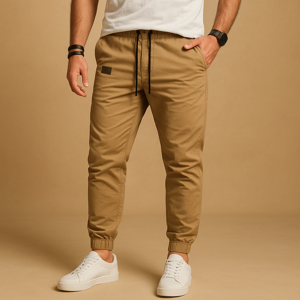 Men's Relaxed-Fit Cargo Jogger Trousers – Drawstring Waist Utility Pocket Tapered Style for Everyday Casual Outdoor Travel and Weekend Wear