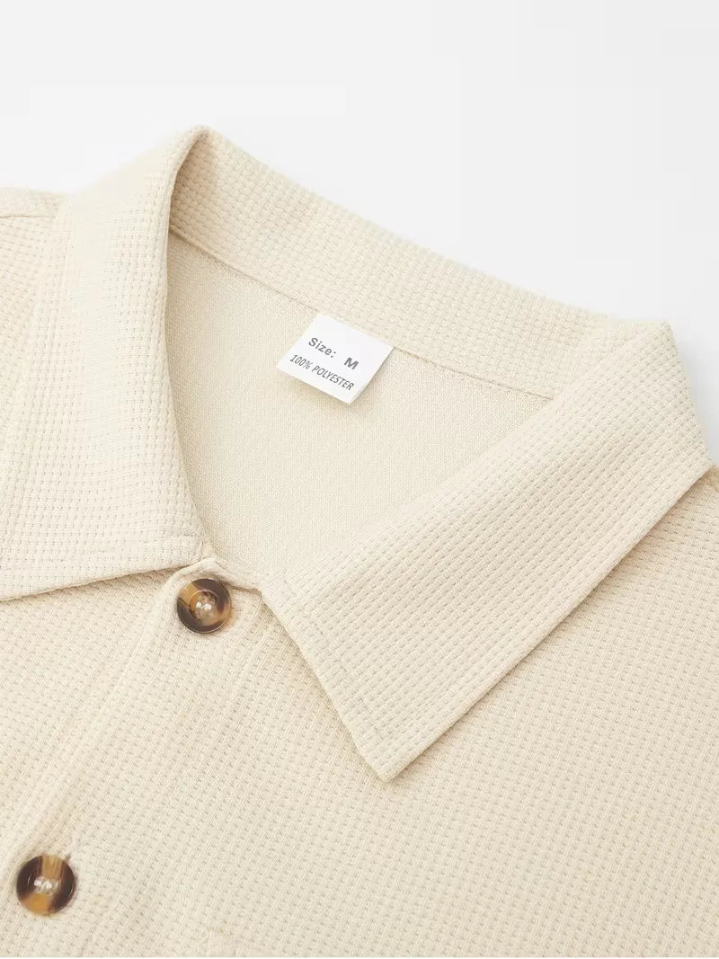 Men's Button-Up Bomber Jacket with Chest Pockets