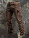 Men's Slim-Fit Cargo Trousers with Flap Pockets – Washed Utility Style