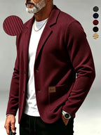 Men's Blazer with Knitted Texture