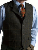 Men's Textured Tailored Waistcoat with Notched Lapels
