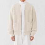 Men's Cardigan with Funnel Neck