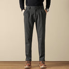 Men's Wool-Blend Trousers with Double Pleats