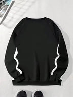 Men's Colour-Block Raglan Sweatshirt with Front Print