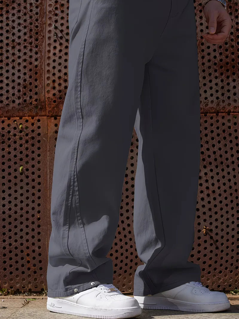 Men's Wide-Leg Trousers with Elasticated Waist
