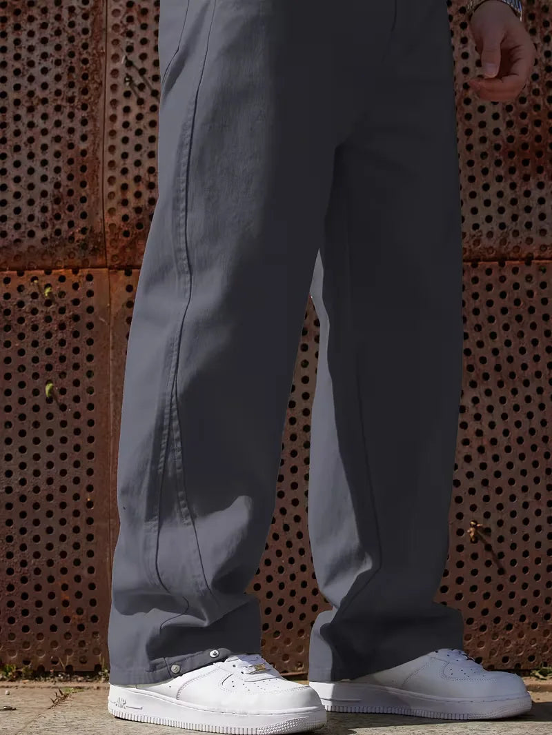 Men's Wide-Leg Trousers with Elasticated Waist