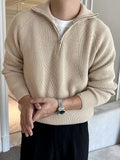 Men's Half-Zip Rib-Knit Jumper