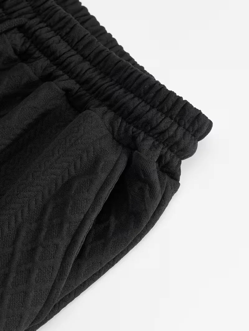 Men's Jacquard Polo and Trouser Lounge Set