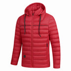 Men's USB-Heated Hooded Puffer Jacket – Water-Resistant Insulated Winter