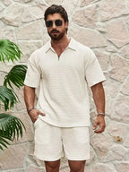 Men's Textured Top and Shorts Co-Ord
