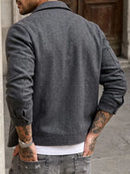 Men's Bomber Jacket with Collared Neckline