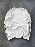 Men's Crew-Neck Longsleeve with Script Sleeve Print