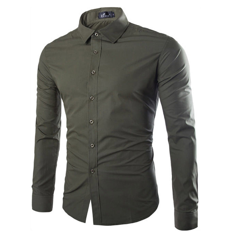 Men's Long-sleeve Dress Shirt – Black